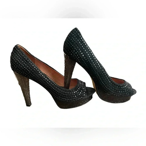 Jeffrey Campbell black platform heels - Picture 3 of 4